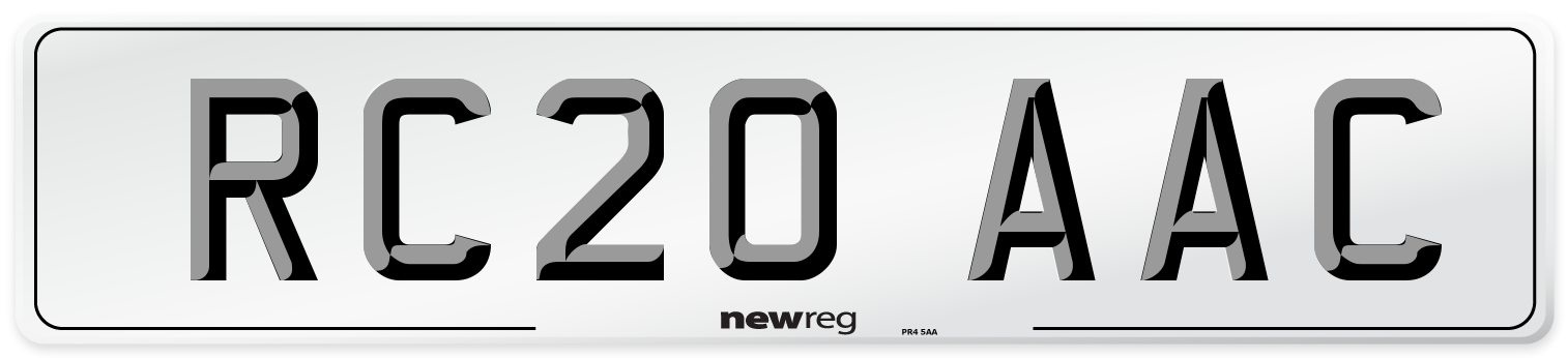RC20 AAC Number Plate from New Reg